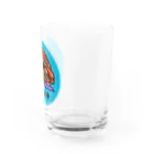 宿借直帰のチョッキくんロゴタイプ Water Glass :right