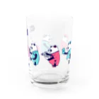 キッチュの横向きパンダ集合 Water Glass :right