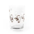 キッチュの横向きパンダ集合 Water Glass :right