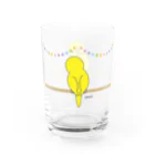 ぴっぴの巣♪ ＊セキセイインコ＊のルチノー女の子＊セキセイインコ＊ Water Glass :right