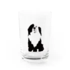 あるじ屋の巻き尾の片パンダ犬 Water Glass :right