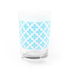 あわじテキスタイルの宝石のお花のグラス アクアマリン Water Glass :right
