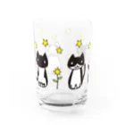 星月猫　徳島洋子の星空猫４匹 三日月の夜 Water Glass :right