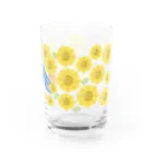 honamirukaのひまわり畑に住むくじら Water Glass :right