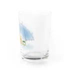 ハレ / 傘と小鳥　[小動物グッズのお店]のモルモットと傘（白） Water Glass :right