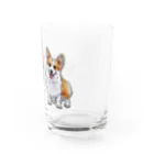 オリジナル工房プリントンの ウェルシュコーギー イラストプリント Water Glass :right