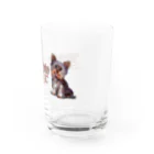 オリジナル工房プリントンのヨークシャーテリア イラストプリント Water Glass :right