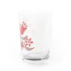 VIETSTAR★１０８のレトログラス　ピンクの花 Water Glass :right