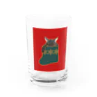 なにぬ猫-YAの靴下猫あります🧦　赤 黒猫 Water Glass :right