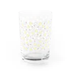 pino子 shopの手描きしんぷるひよことにわとり(総柄) Water Glass :right