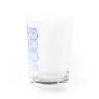 144ショップSUZURI支店のおかおたち(青) Water Glass :right