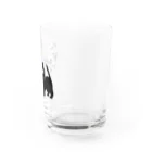 イラスト MONYAAT のワンポイント やみねこ ろっぽはドキドキB Water Glass :right