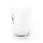 まるっともふもふ白黒にゃんずのまんなかわけ猫のグラス Water Glass :right