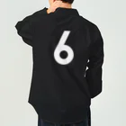 コチ(ボストンテリア)のバックプリント：ただの6です。（白文字） ワークシャツ
