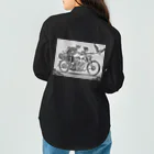 Skull sectionのバイクとドクロ（黒メイン） Work Shirt