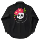 yuki-tsubakiのBetty skull 花盛り Work Shirt