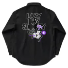 loveclonesのLAZY DAY SLOOPY GIRL 0574 ブラックフーディー女子 エロポップ ロゴ Work Shirt