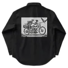 Skull sectionのバイクとドクロ（黒メイン） Work Shirt