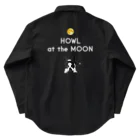 コチ(ボストンテリア)のバックプリント:ボストンテリア(HOWL at the MOON ロゴ)[v2.8k] Work Shirt