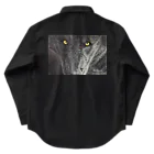 アラスカ野生動物画家きむらけいのBLACK WOLF Work Shirt