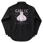 イラスト MONYAAT のバックプリント にんにく　GARLIC*B Work Shirt