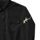 LalaHangeulのJapanese gecko(ニホンヤモリ)　英語デザイン Work Shirt