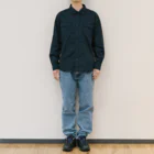 office SANGOLOWの南満州鉄道黒丸ロゴ Work Shirt