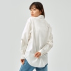 onehappinessのゴールデンレトリバー　crown heart　onehappiness　white Work Shirt