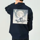 bigbamboofamilyの月と黒狐　その三 ワークシャツ