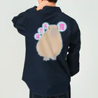 LalaHangeulの鬼天竺鼠(カピバラ) バックプリント ワークシャツ