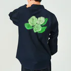 Lily bird（リリーバード）の緑のバラ3輪 輪郭黒線 ワークシャツ