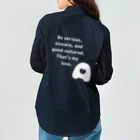 笑う犬のTシャツ屋さんの【Ａ型のための】This is standard. スタンダードな半袖・長袖Tシャツ。背中側だけプリント（文字色→白） ワークシャツ