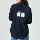 ヤママユ(ヤママユ・ペンギイナ)のふたごのフェアリーペンギン(ロゴあり) ワークシャツ