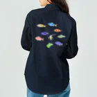 ハナのお店のカラフルな魚たち Work Shirt