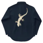 LalaHangeulのJapanese gecko(ニホンヤモリ)　英語デザイン Work Shirt