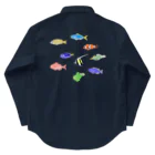 ハナのお店のカラフルな魚たち Work Shirt