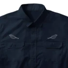 文鳥の背中のW胸鳥ワークシャツ ワークシャツ