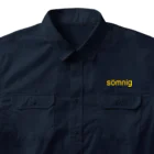 TORISAKANAの眠いのロゴ（スウェーデン語・黄色） Work Shirt