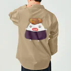 作りかけのたい焼きのおにぎり（からあげ）表裏袖プリント Work Shirt