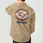 猫と釣り人のSUSHI_2R ワークシャツ