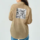 NANASHOPの早咲きのコスモス（モノトーン） ワークシャツ