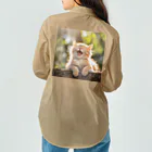 ショップ　猫まみれの子猫のあくび　yawning kitty Work Shirt