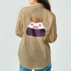 作りかけのたい焼きのおにぎり（からあげ）表裏袖プリント Work Shirt