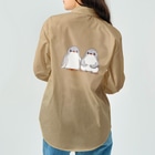ヤママユ(ヤママユ・ペンギイナ)のふたごのジェンツーペンギン(ロゴあり) Work Shirt