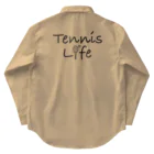 sports_tower スポーツタワーのテニス・TENNIS・ライフ・筆記文字・アイテム・デザイン・ラケット・ガット・イラスト・スポーツ・Tシャツ・サーブ・男子・女子・かっこいい・かわいい・選手・画像・ボール・王子・応援 Work Shirt