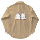ヤママユ(ヤママユ・ペンギイナ)のふたごのジェンツーペンギン(ロゴあり) Work Shirt
