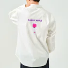 NIKORASU GOの祭りデザイン「りんご飴」 ワークシャツ