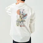 BATKEI ARTのFashionable white cat ワークシャツ