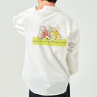 GOODS SHOP【そぞろな小窓】 SUZURI店の[バックプリント]【カエデちゃんとヒトデちゃん】《砂浜イエロー》 Work Shirt