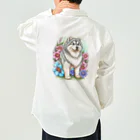 znbmsrrの花アラスカの子犬。 愛犬家のためのキュートなデザイン。 Work Shirt